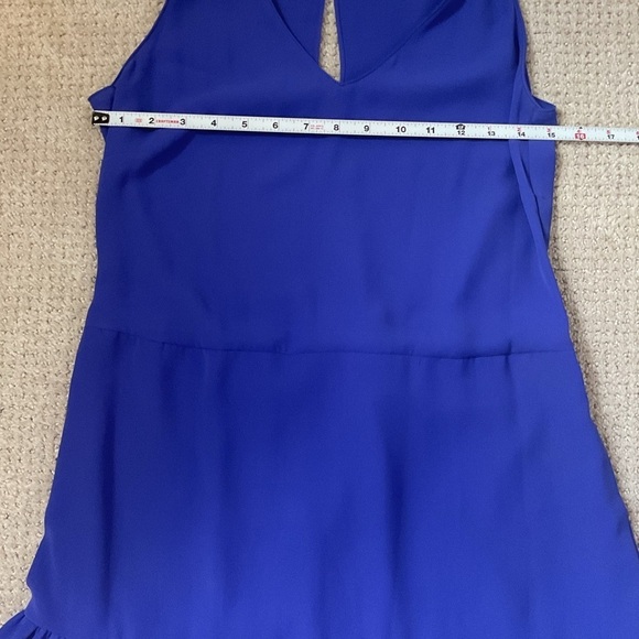 Amanda Uprichard Blue Purple Ruffle Romper Size Medium - Picture 6 of 11